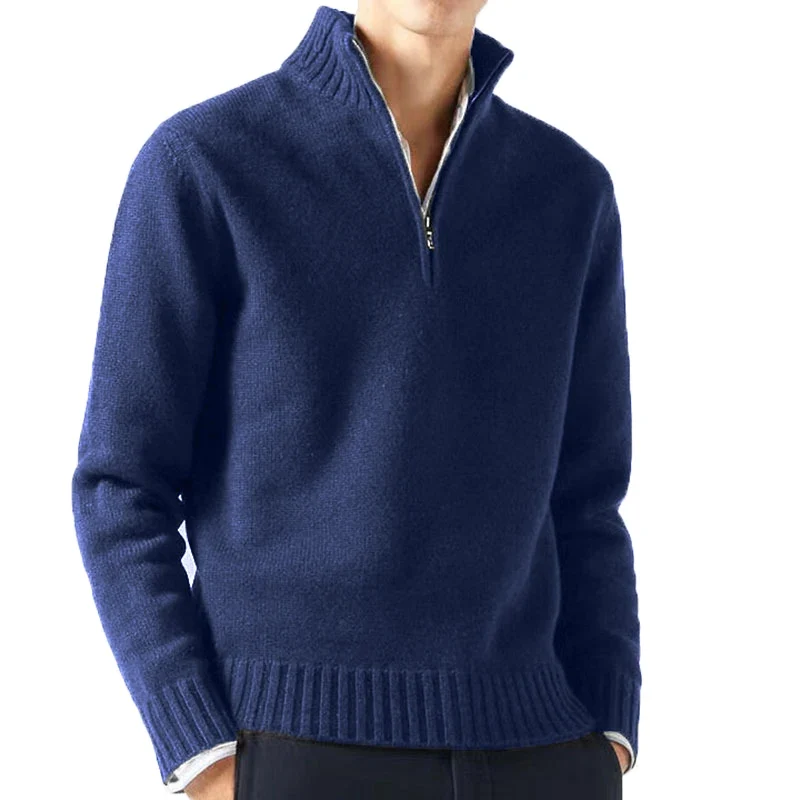 Herren Pullover Sweatshirt Troyer Pulli Sweater Stehkragen Zipper Langarmpulli