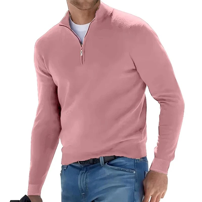 Herren Pullover Sweatshirt Troyer Pulli Sweater Stehkragen Zipper Langarmpulli