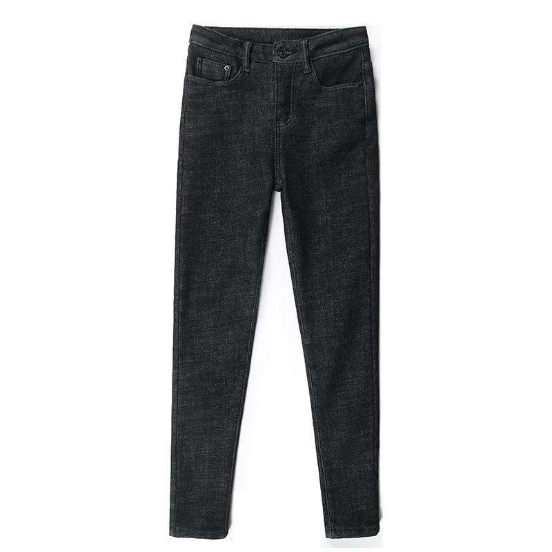 Frauen Winter Warm Thermo Jeans Hose Innenfleece Stretch Hosen Leggins Denim
