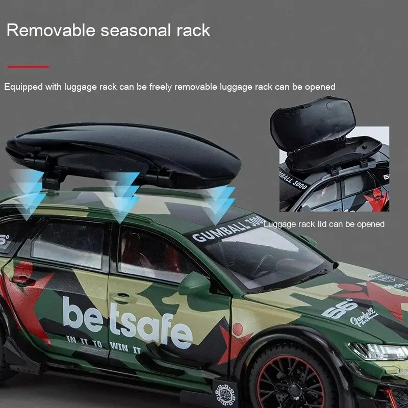 1:24 Modellauto Audi RS6 Racing Metall Spielzeug Kinder Automodell Geschenk
