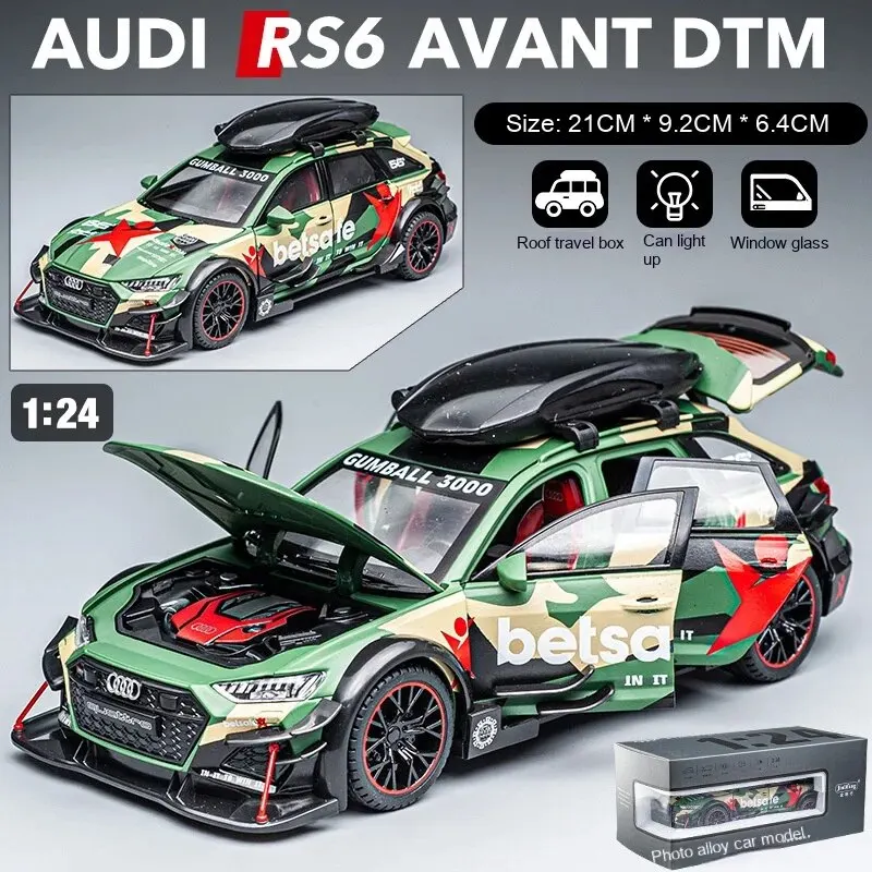 1:24 Modellauto Audi RS6 Racing Metall Spielzeug Kinder Automodell Geschenk