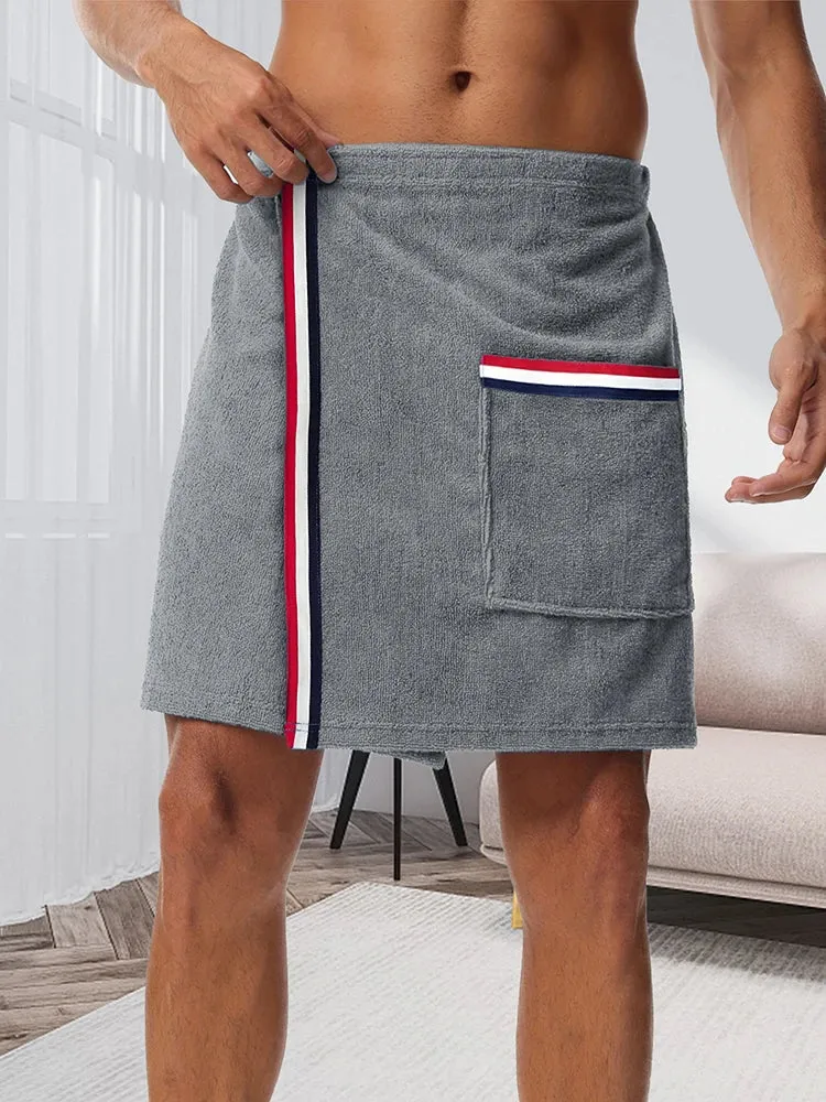 Saunatuch Herren Handtuch Saunakilt Sarong Kilt Wellness Sauna Tuch mit Tasche