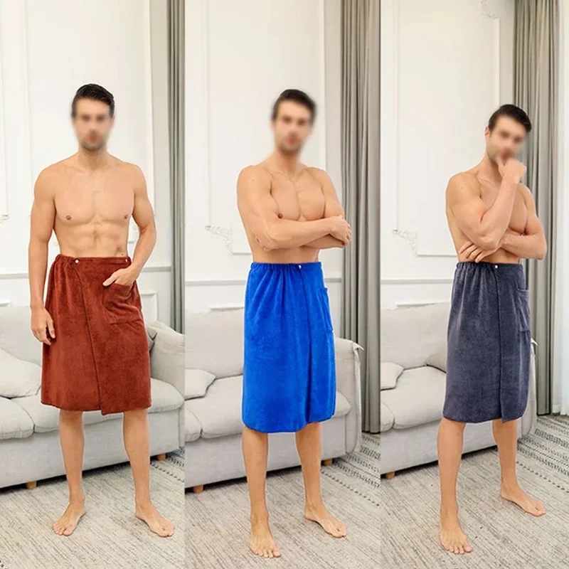 Saunatuch Herren Handtuch Saunakilt Sarong Kilt Wellness Sauna Tuch mit Tasche