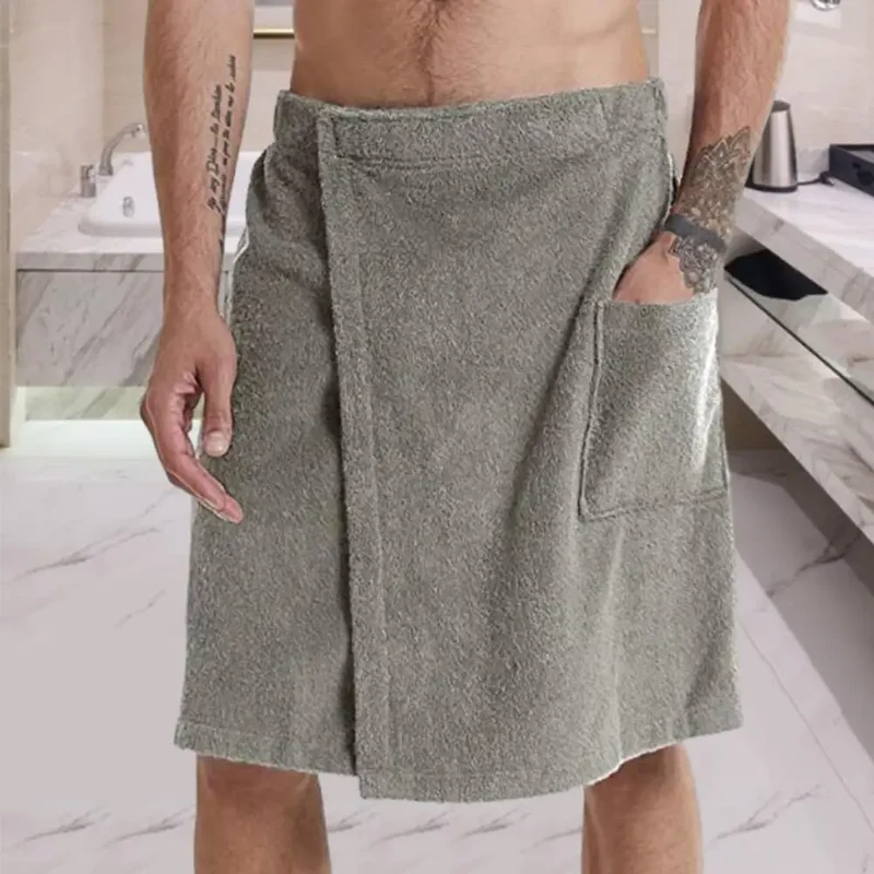 Saunatuch Herren Handtuch Saunakilt Sarong Kilt Wellness Sauna Tuch mit Tasche