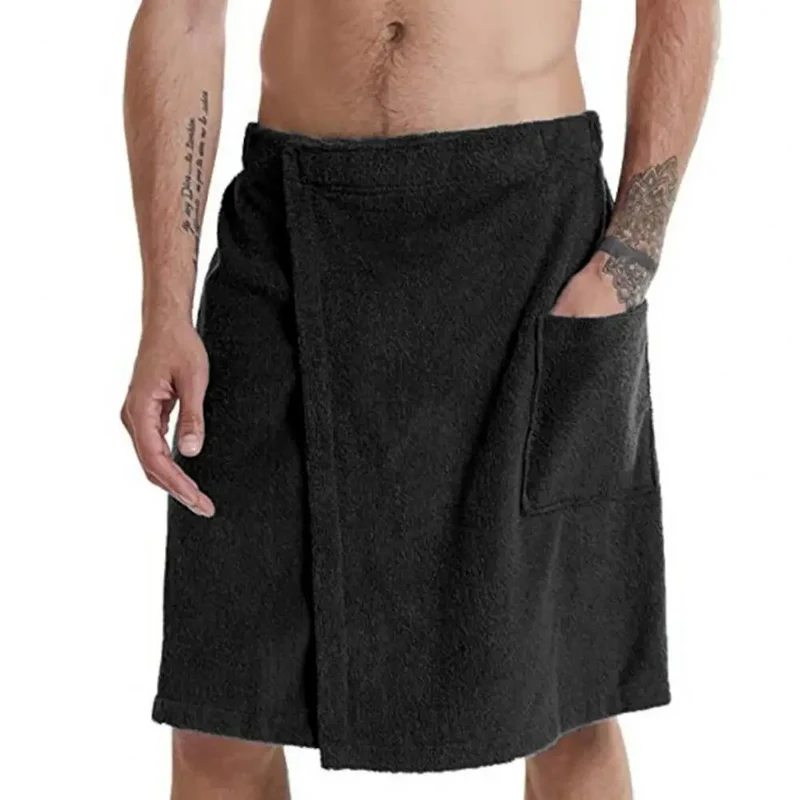 Saunatuch Herren Handtuch Saunakilt Sarong Kilt Wellness Sauna Tuch mit Tasche