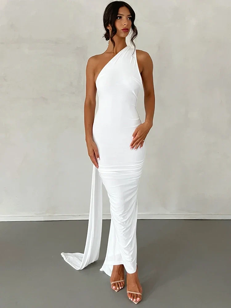 Frauen Kleid rückenfreies Partykleid Langeskleid Maxikleid Träger Abendkleid