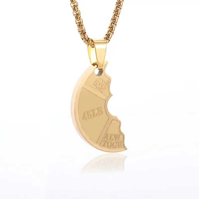 Halskette Anhänger Edelstahl Hantel Fitness Gym Bodybuilding Schmuck Geschenk