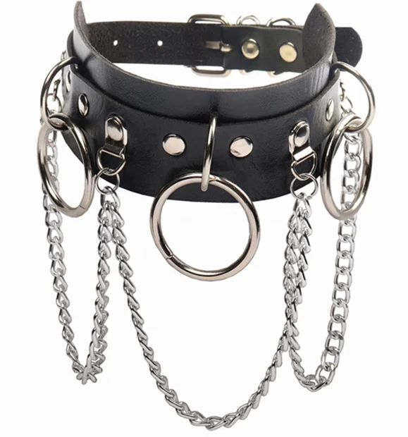 Sexy Halsband Harness Kette BH Gürtel Punk Goth Frauen Bdsm Bondage Chocker