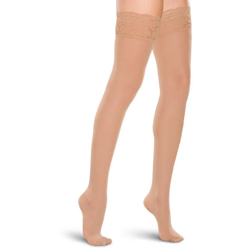 Therafirm® Women's Thigh High 15-20 mmHg w/ Lace-Top Band