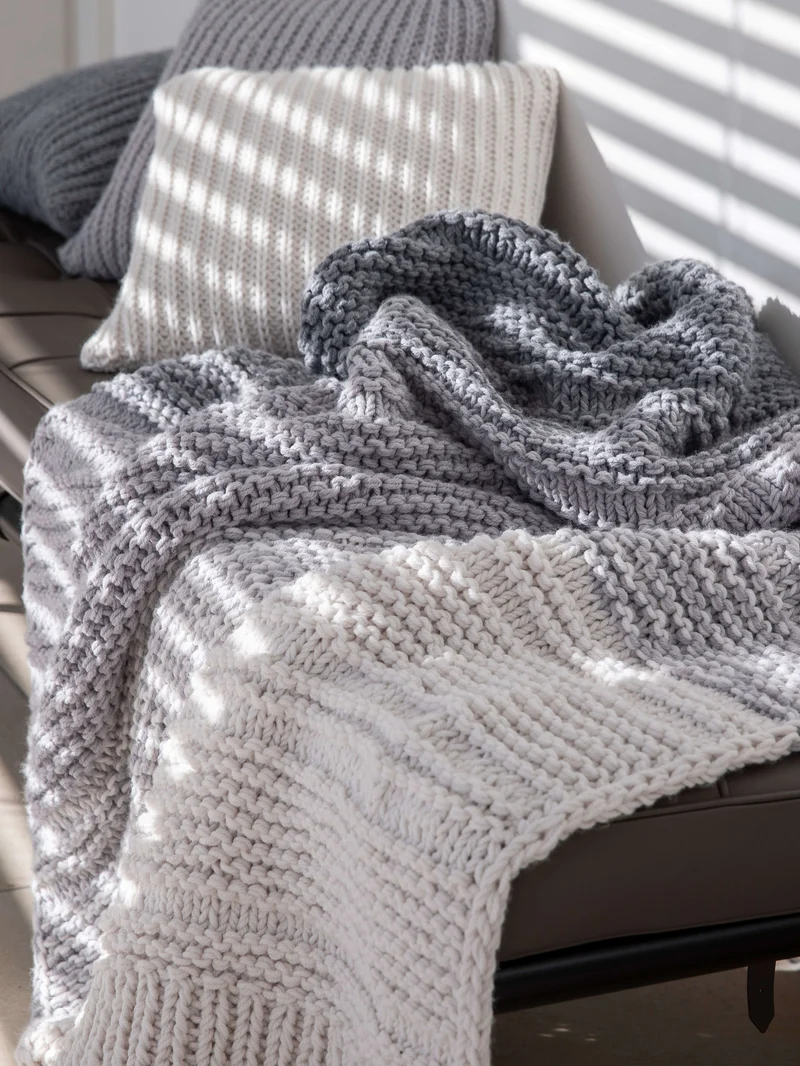 Anleitung Decke 2-fädig gestrickt