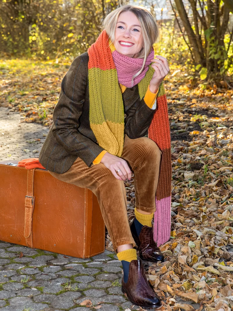 Anleitung Bunter Schal im Patentmuster