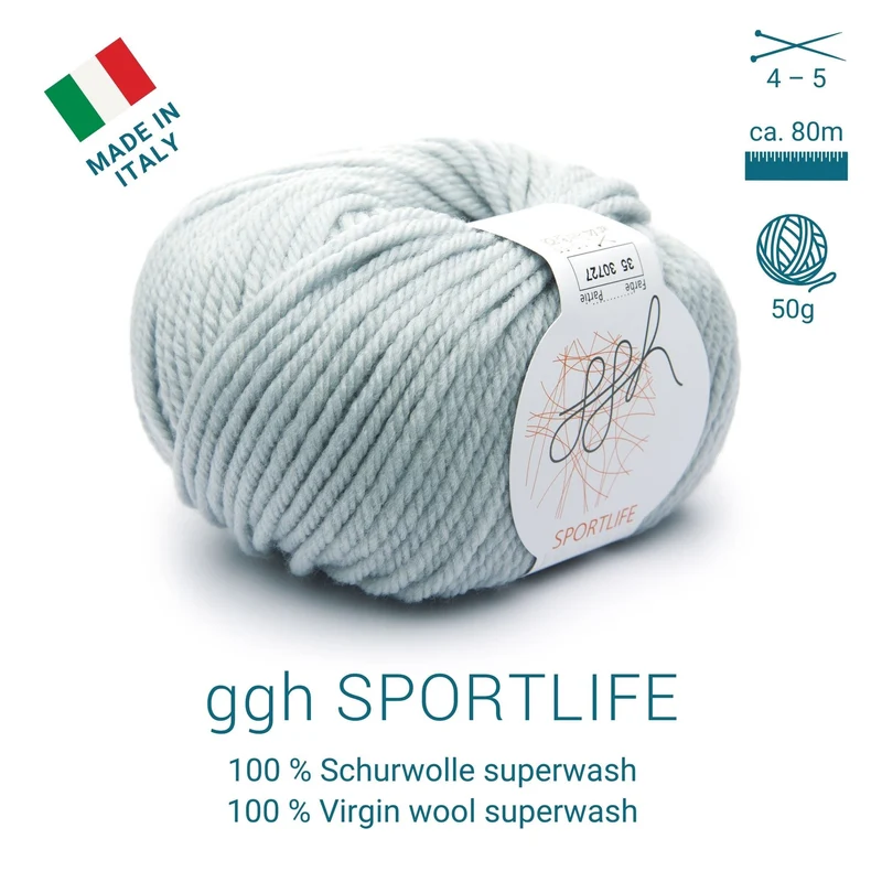 ggh Sportlife | Schurwolle | 80m/50g | 035 - Eisgrau
