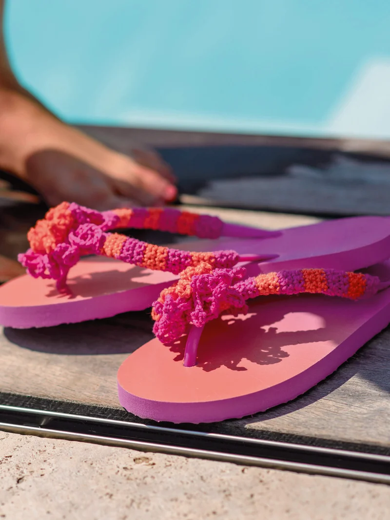 Anleitung Flip Flops mit Blume