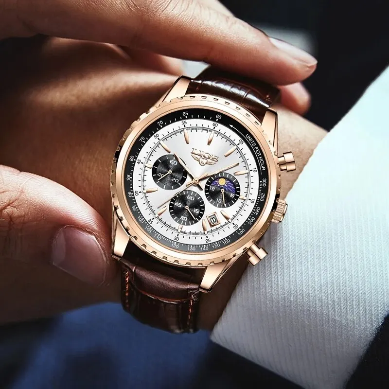 Herren Armbanduhr Digital Uhr Silber Edelstahl LED Quarzuhr Luxus Chronograph