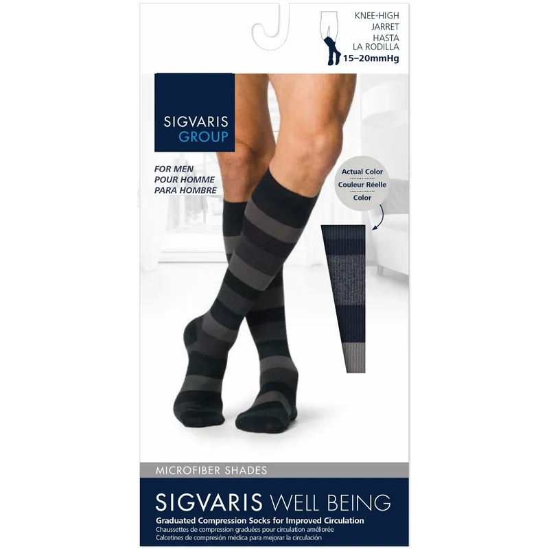 Sigvaris Microfiber Shades Men's Knee High 15-20 mmHg