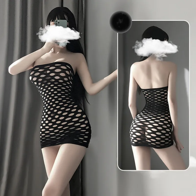 Damen Sexy Spitze Dessous Bodysuit Babydoll Reizwäsche Body Unterwäsche Schwarz