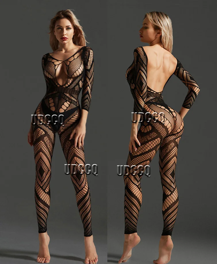 Damen Sexy Spitze Dessous Bodysuit Babydoll Reizwäsche Body Unterwäsche Schwarz