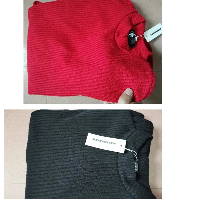 2-teiliges Damen Outfit Winter Warm geripptes Strick Oberteil Pulli Hose Leggins