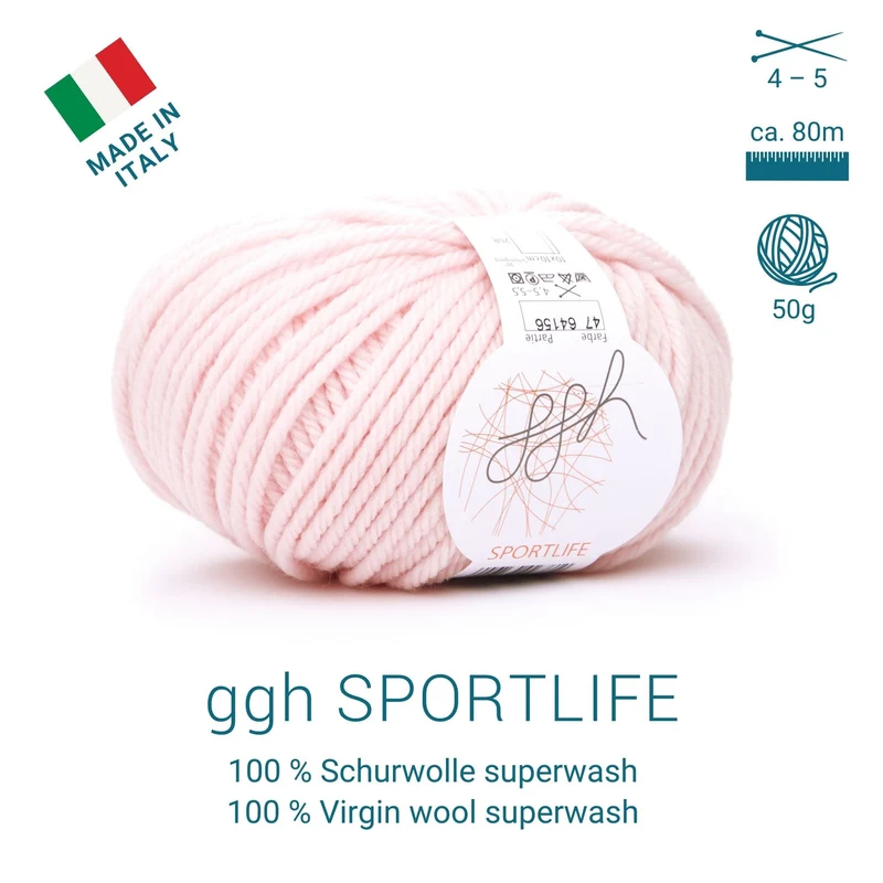 ggh Sportlife | Schurwolle | 80m/50g | 047 - Rosé
