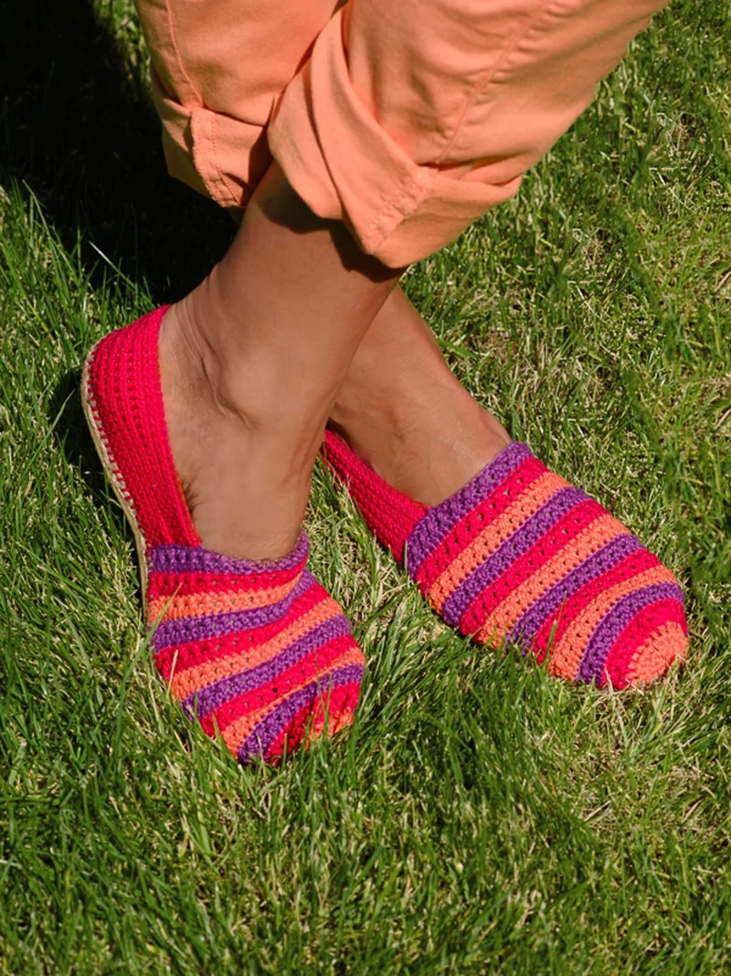 Anleitung Gestreifte Espadrilles