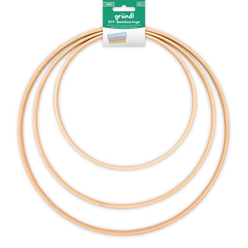 DIY Bambus-Ringe, 205 mm, 260 mm, 305 mm, 3 Ringe