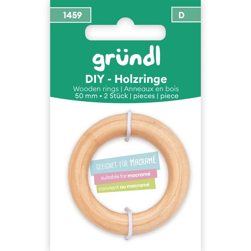 DIY Holzringe, 50 mm, 2 Stück