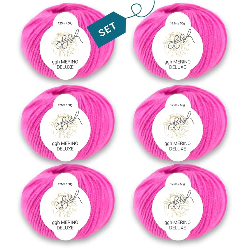 ggh Merino Deluxe - 300g Set (6x50g) - 012 - Pink