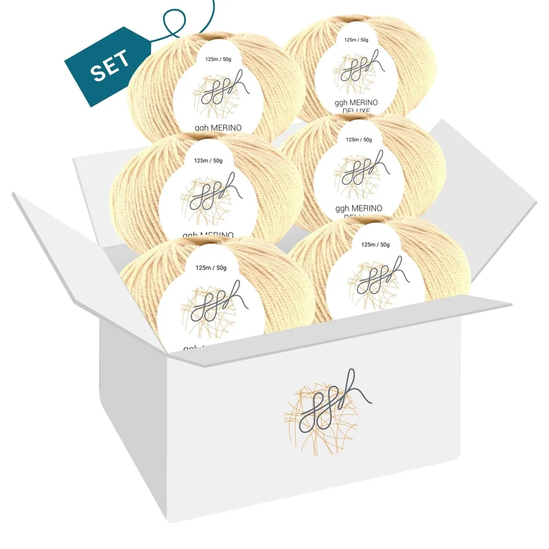 ggh Merino Deluxe - 300g Set (6x50g) - 009 - Creme