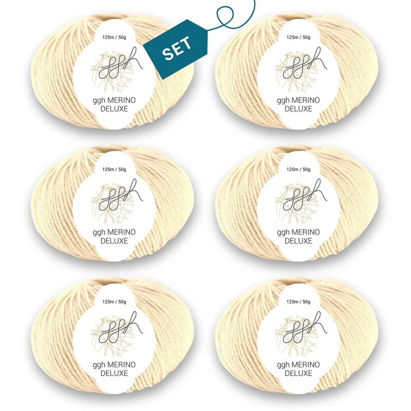 ggh Merino Deluxe - 300g Set (6x50g) - 009 - Creme