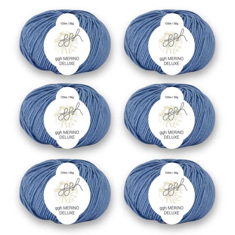 ggh Merino Deluxe - 300g Set (6x50g) - 024 - Himmelblau