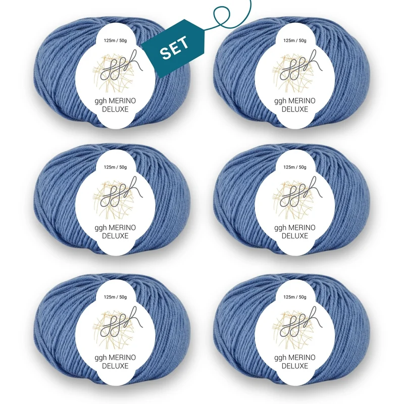 ggh Merino Deluxe - 300g Set (6x50g) - 024 - Himmelblau