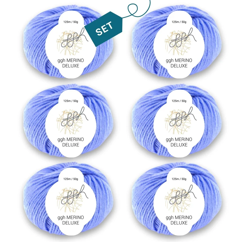 ggh Merino Deluxe - 300g Set (6x50g) - 023 - Hellblau
