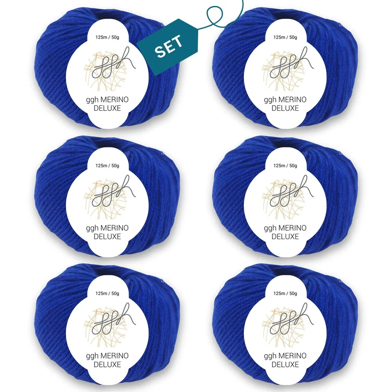 ggh Merino Deluxe - 300g Set (6x50g) - 022 - Dunkelblau