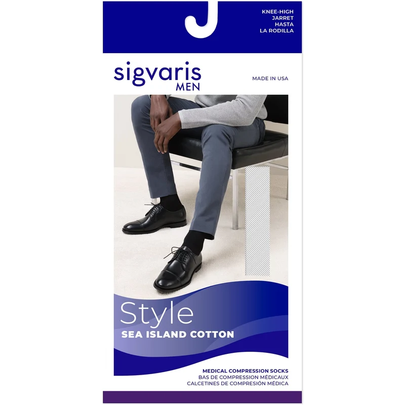 Sigvaris Sea Island Cotton Men's Knee High 20-30 mmHg