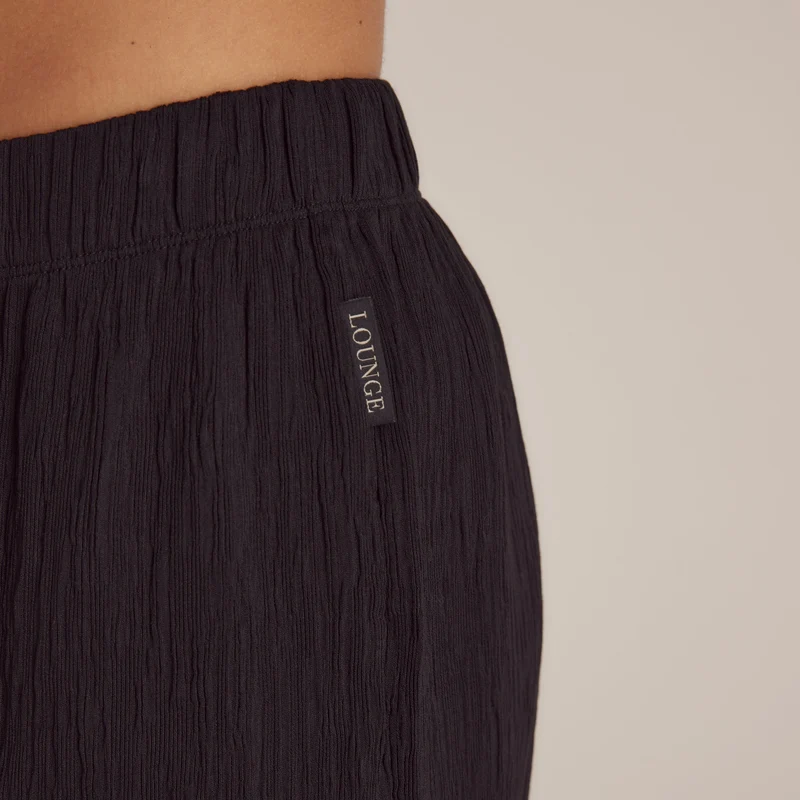 Crinkle Pyjamahose - Schwarz