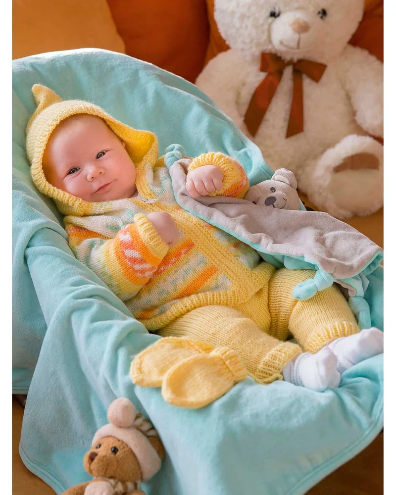 Anleitung Kapuzenjäckchen, Hose und Fäustlinge