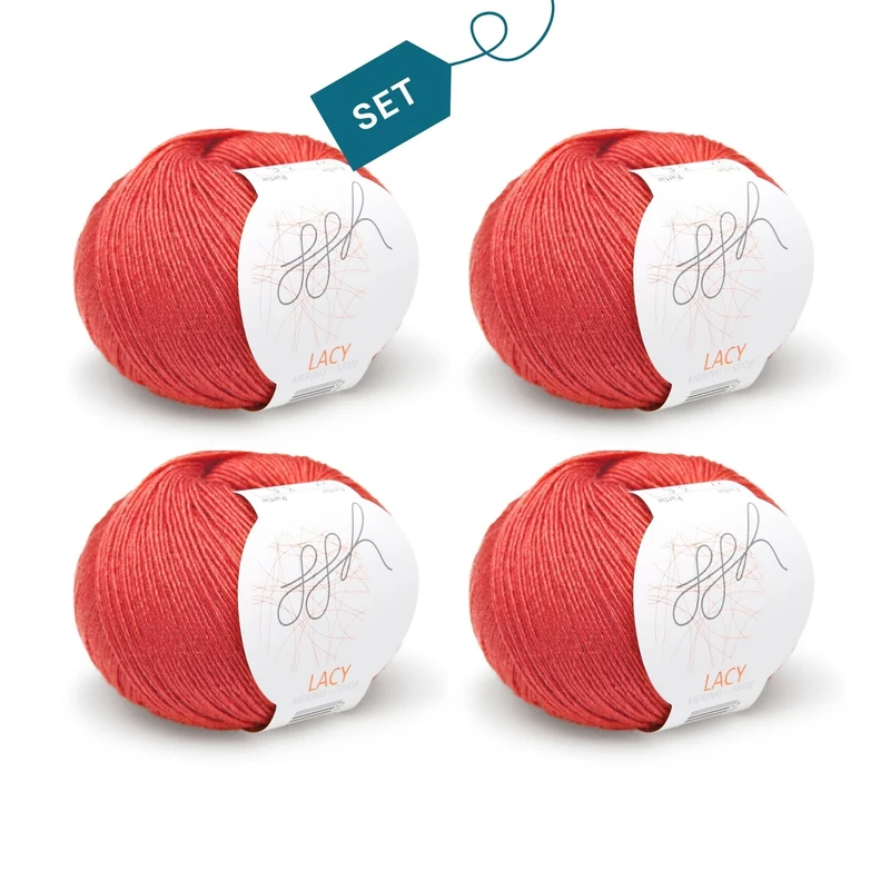 ggh Lacy | Set mit 4 x 25g (insg. 100g) - 027 - Marsrot