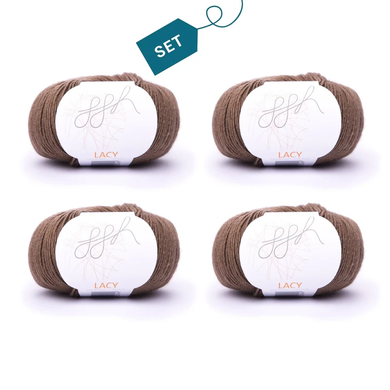 ggh Lacy | Set mit 4 x 25g (insg. 100g) - 018 - Braun