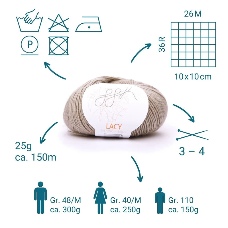 ggh Lacy | Set mit 4 x 25g (insg. 100g) - 019 - Beige