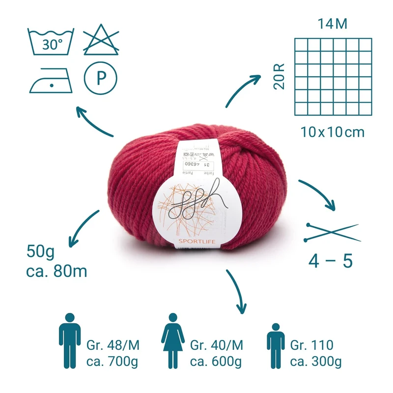 ggh Sportlife Box | Set mit 300g (6x50g) | 031 – Preisselbeerrot