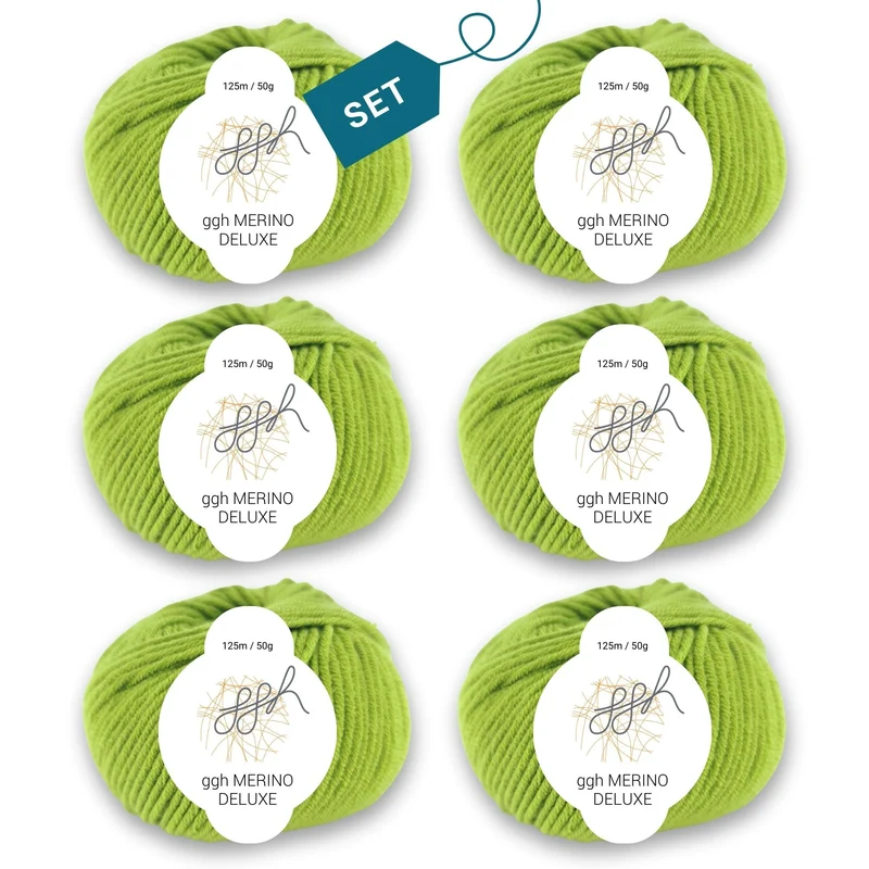 ggh Merino Deluxe - 300g Set (6x50g) - 020 - Moos