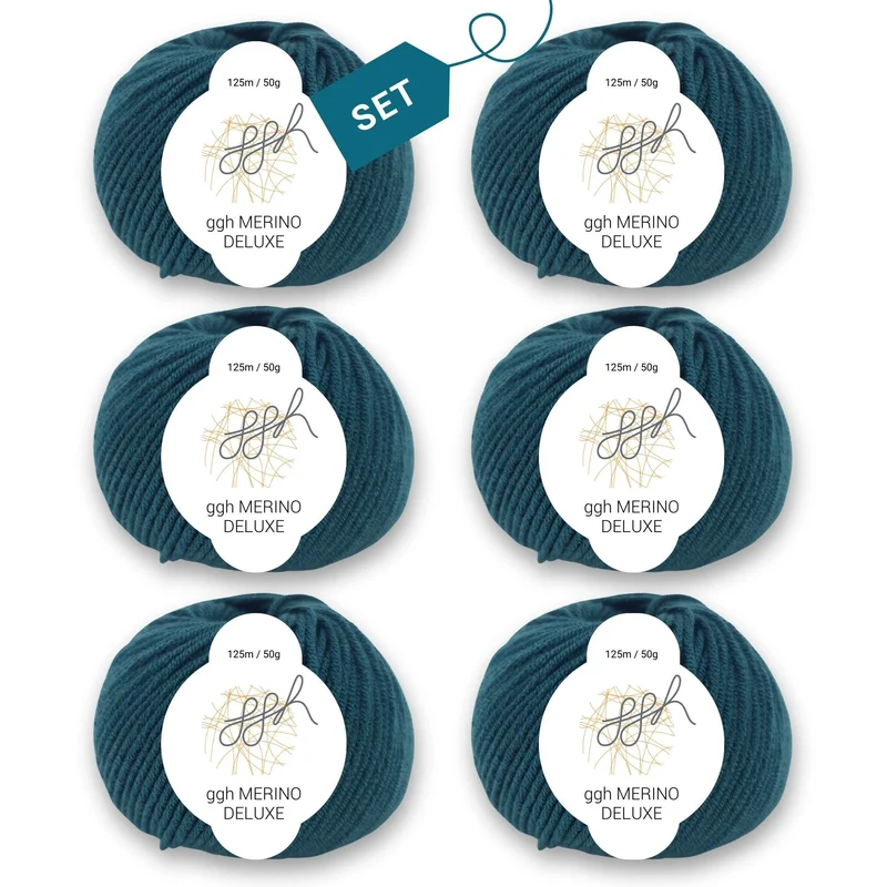 ggh Merino Deluxe - 300g Set (6x50g) - 017 - Jägergrün