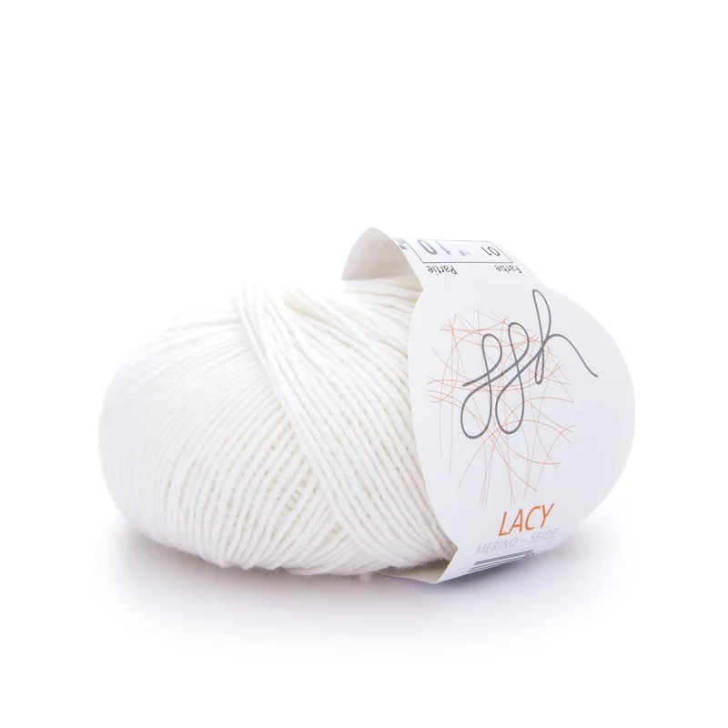 ggh Lacy | Merinowolle mit Seide | 25g - 170m | 001 - Wollweiß