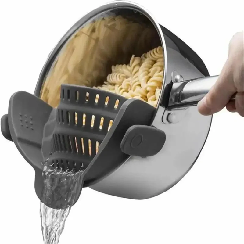 Scolapasta Universale per Scolare Pasta a Scatto in Silicone - Colino Colapasta