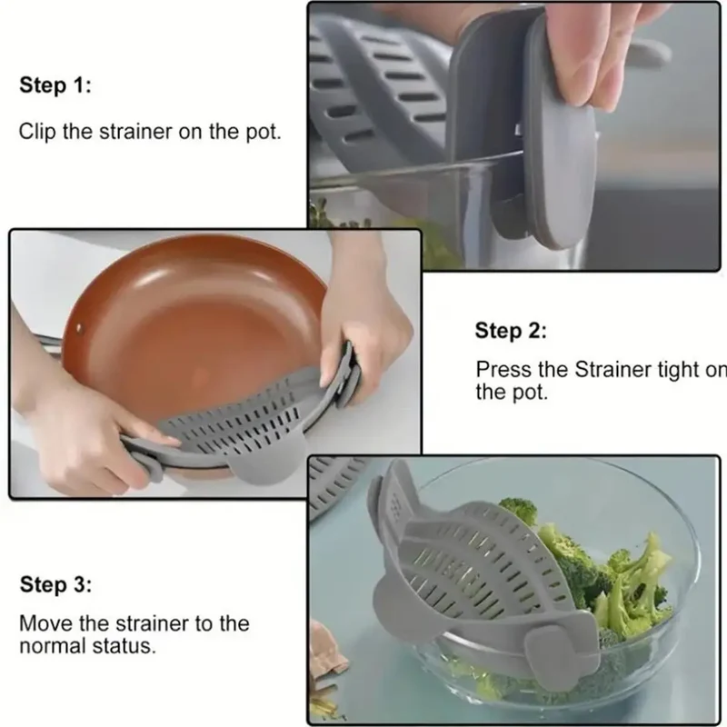 Scolapasta Universale per Scolare Pasta a Scatto in Silicone - Colino Colapasta