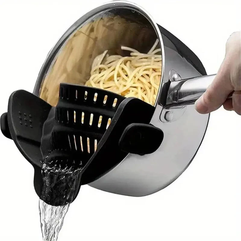 Scolapasta Universale per Scolare Pasta a Scatto in Silicone - Colino Colapasta