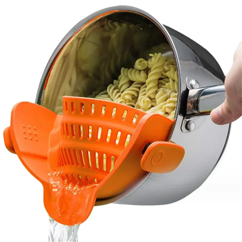 Scolapasta Universale per Scolare Pasta a Scatto in Silicone - Colino Colapasta