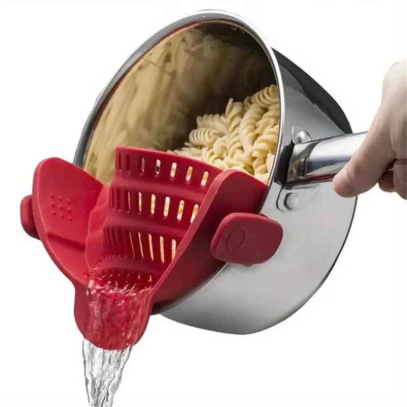 Scolapasta Universale per Scolare Pasta a Scatto in Silicone - Colino Colapasta
