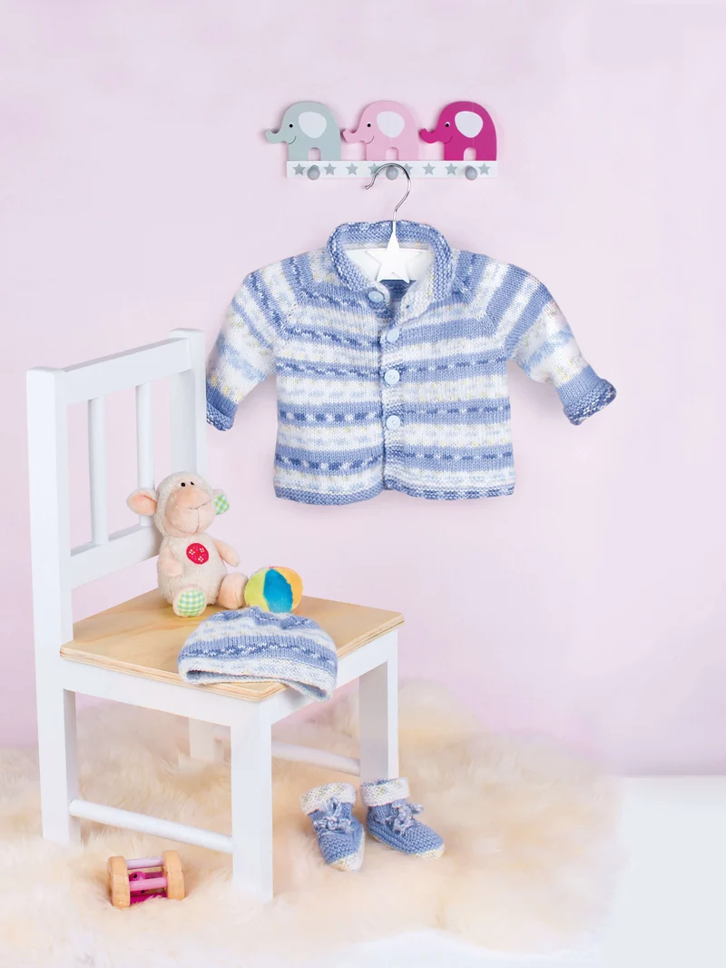Anleitung Babyjäckchen, Schühchen und Mütze