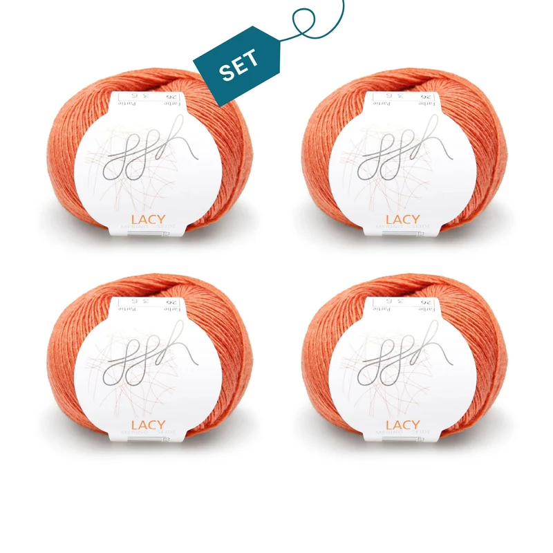 ggh Lacy | Set mit 4 x 25g (insg. 100g) - 026 - Herbstorange